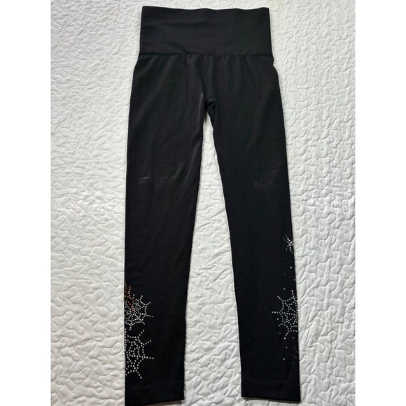 French Laundry Black Embellished Spider Studded Thick Leggings size 1x - Picture 1 of 7